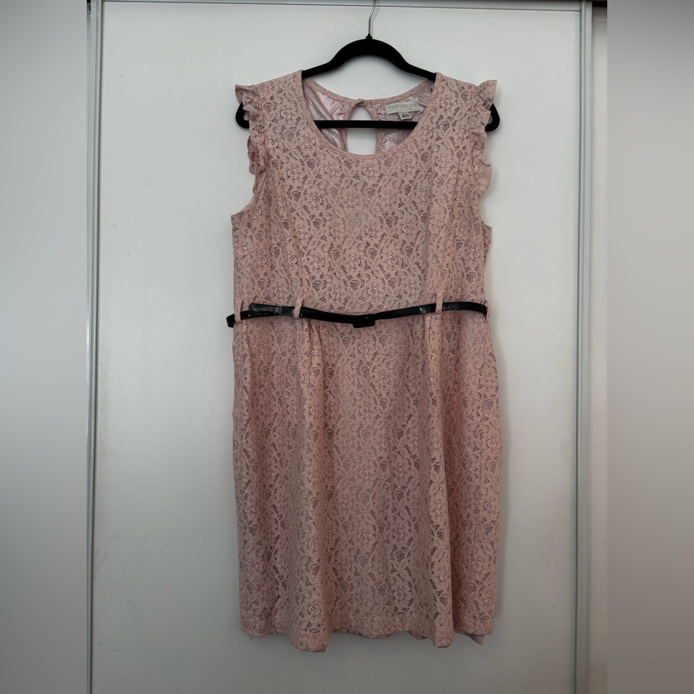 Forever 21 Pink Mini Sundress Sleeveless Scoop Neck